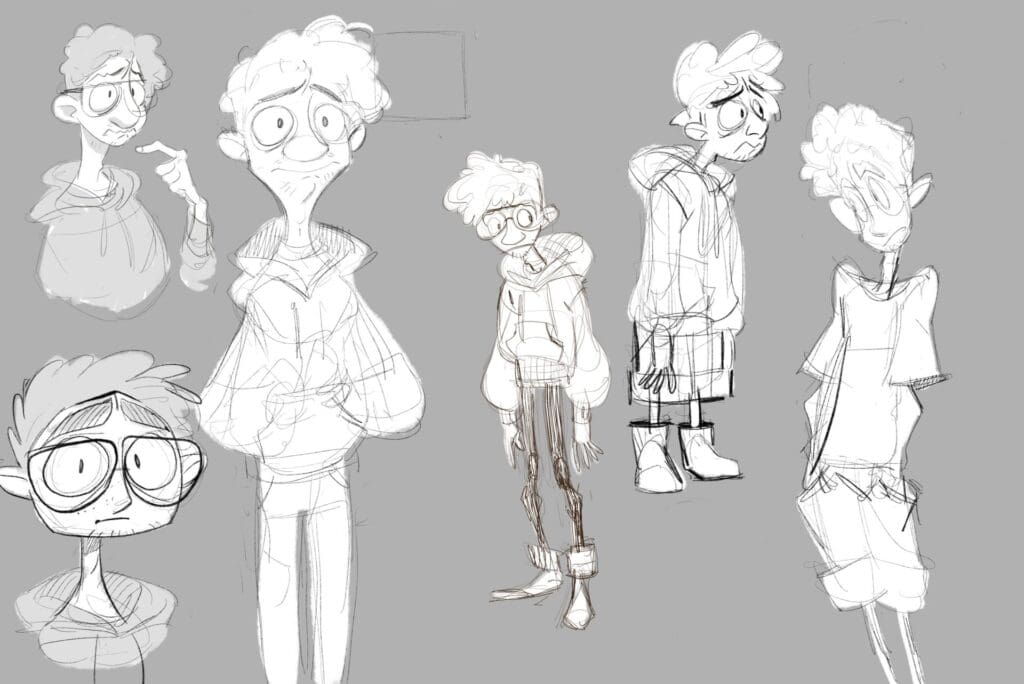 2019. character development sketches for the film '7ft Hairy and Handsome' by Kel Sneddon