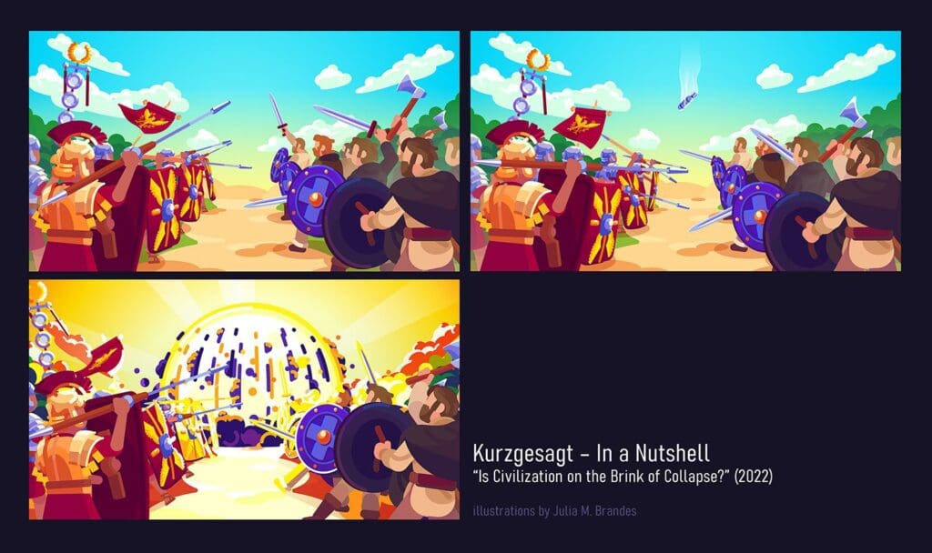 Scenes illustrated for Kurzgesagt (2022).