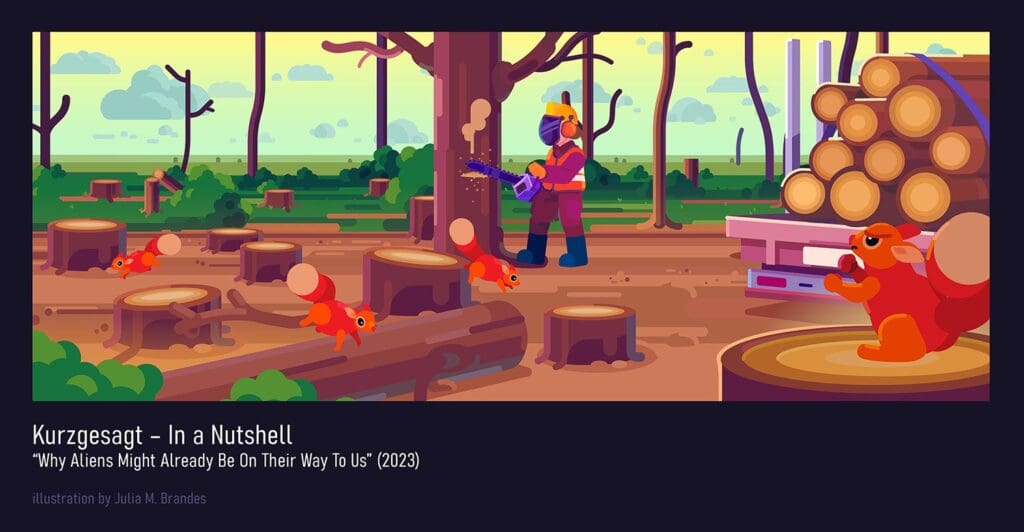 Scenes illustrated for Kurzgesagt (2023).