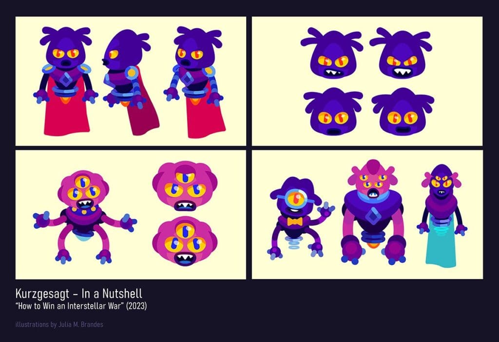 Scenes illustrated for Kurzgesagt (2023).