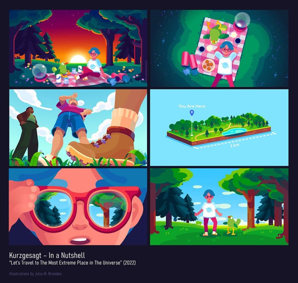 Scenes illustrated for Kurzgesagt (2022).