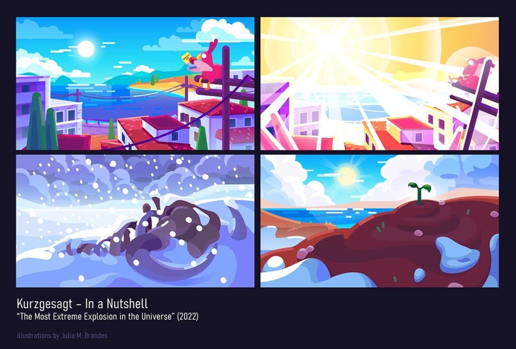 Scenes illustrated for Kurzgesagt (2022).